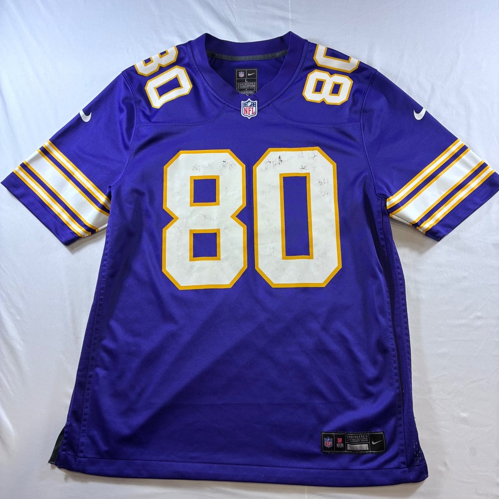 Nike NFL Minnesota Vikings Cris Carter 80 Throwback Jersey Purple Mens Large